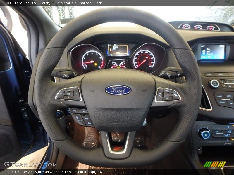 Blue Metallic / Charcoal Black 2018 Ford Focus ST Hatch