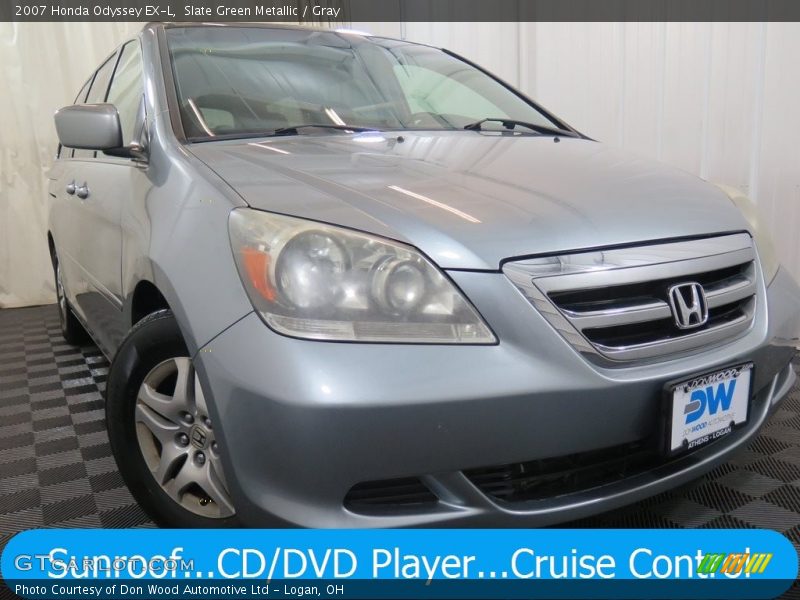 Slate Green Metallic / Gray 2007 Honda Odyssey EX-L