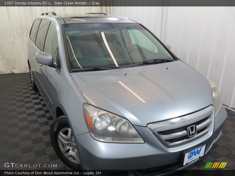 Slate Green Metallic / Gray 2007 Honda Odyssey EX-L