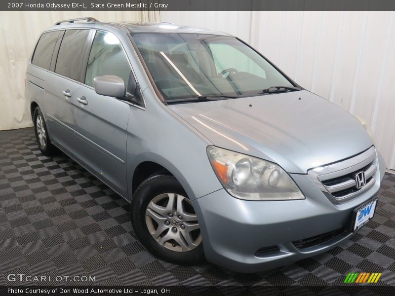 Slate Green Metallic / Gray 2007 Honda Odyssey EX-L