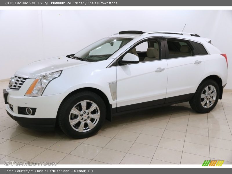 Platinum Ice Tricoat / Shale/Brownstone 2016 Cadillac SRX Luxury