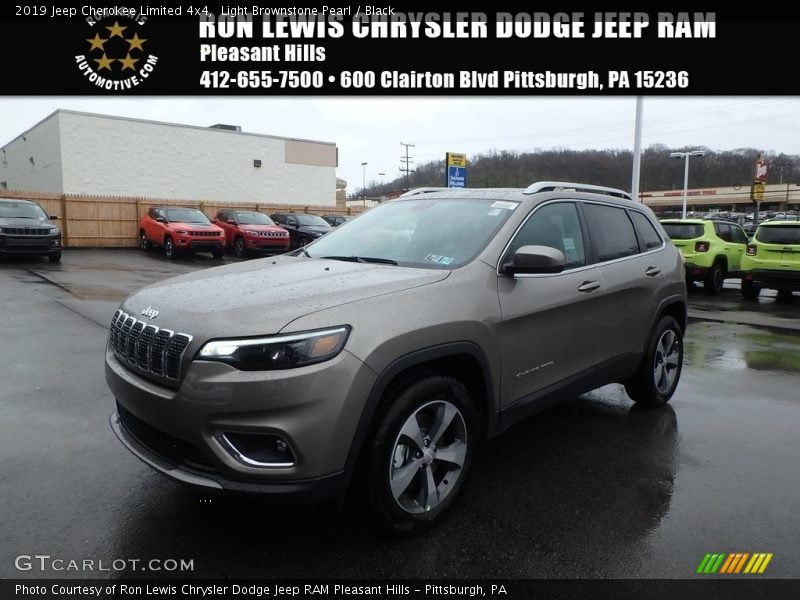 Light Brownstone Pearl / Black 2019 Jeep Cherokee Limited 4x4