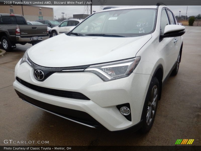Blizzard White Pearl / Ash 2018 Toyota RAV4 Limited AWD