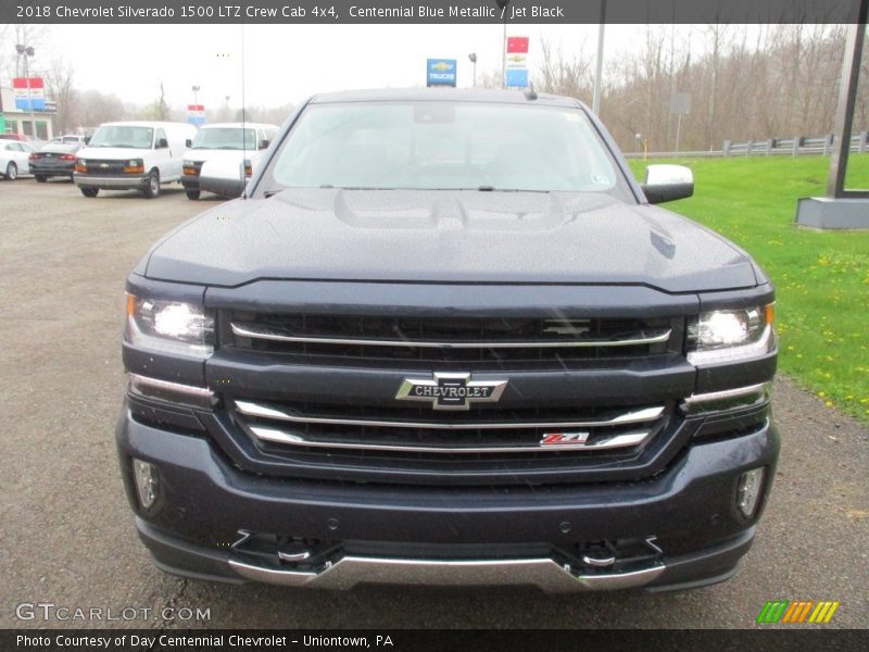 Centennial Blue Metallic / Jet Black 2018 Chevrolet Silverado 1500 LTZ Crew Cab 4x4
