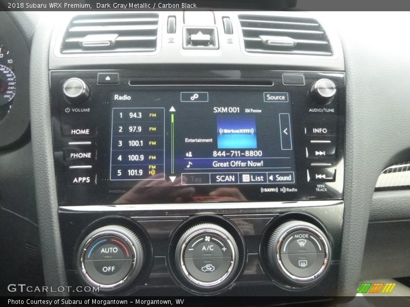 Controls of 2018 WRX Premium