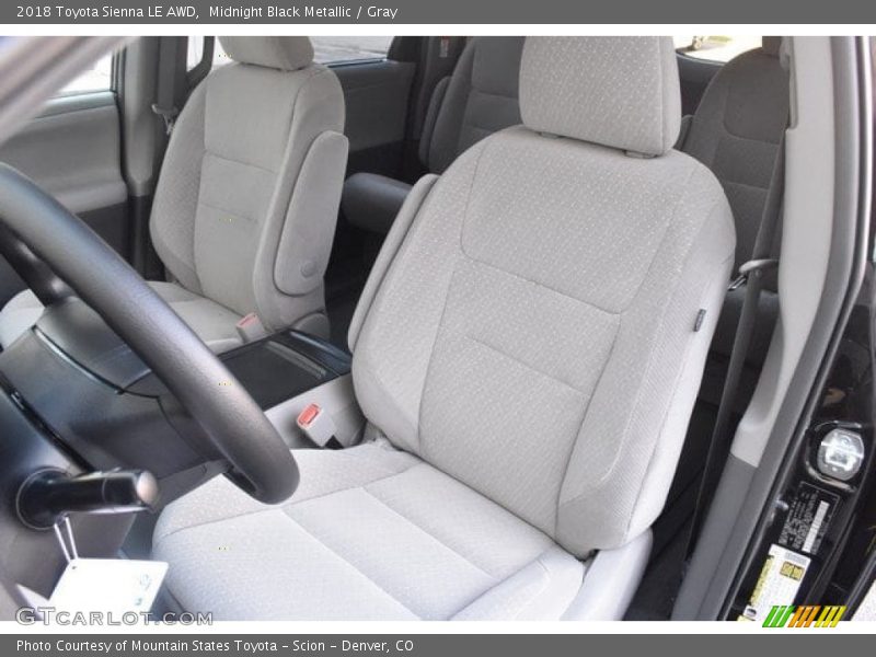 Midnight Black Metallic / Gray 2018 Toyota Sienna LE AWD