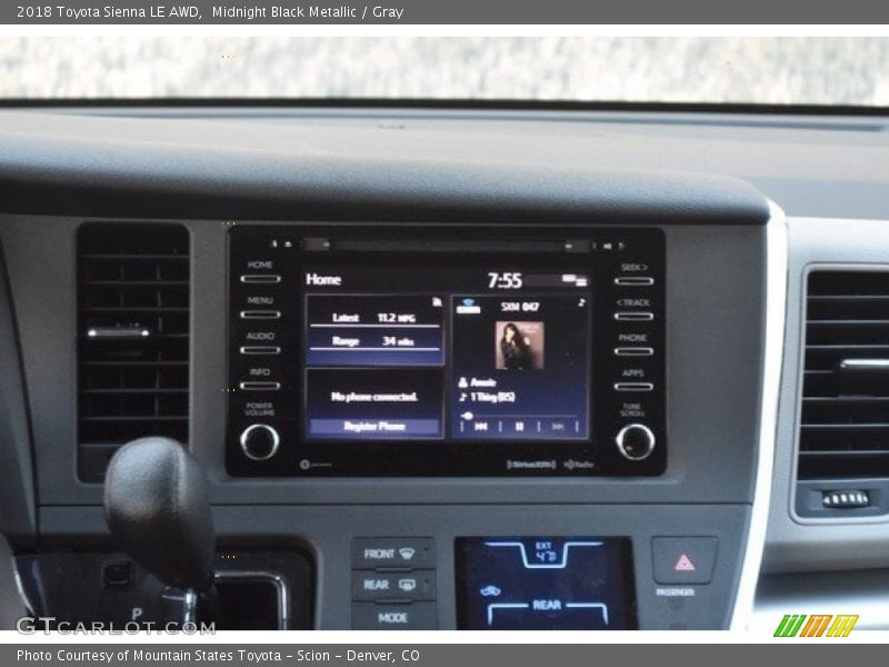 Midnight Black Metallic / Gray 2018 Toyota Sienna LE AWD