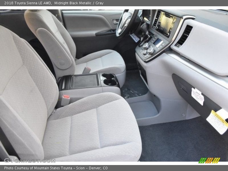 Midnight Black Metallic / Gray 2018 Toyota Sienna LE AWD