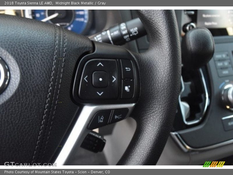 Midnight Black Metallic / Gray 2018 Toyota Sienna LE AWD