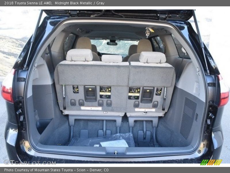 Midnight Black Metallic / Gray 2018 Toyota Sienna LE AWD