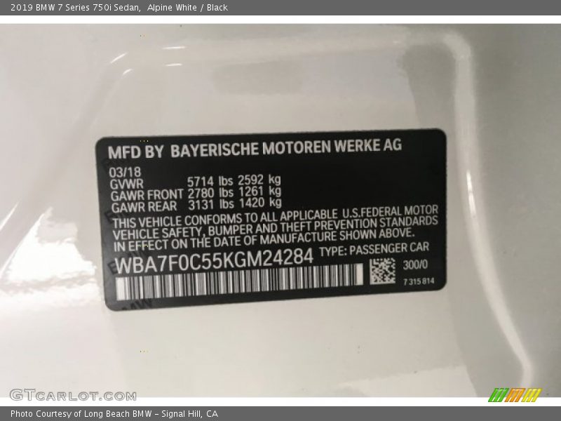 300 - 2019 BMW 7 Series 750i Sedan