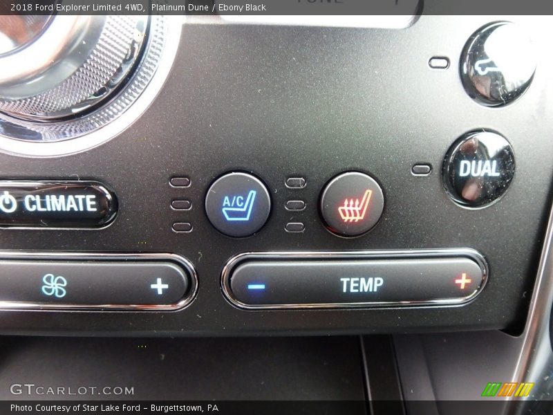 Controls of 2018 Explorer Limited 4WD