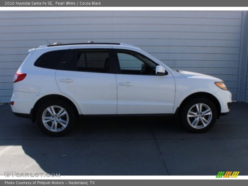 Pearl White / Cocoa Black 2010 Hyundai Santa Fe SE