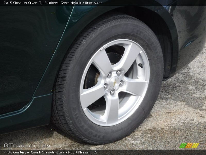 Rainforest Green Metallic / Brownstone 2015 Chevrolet Cruze LT