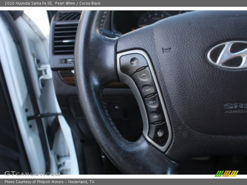 Pearl White / Cocoa Black 2010 Hyundai Santa Fe SE