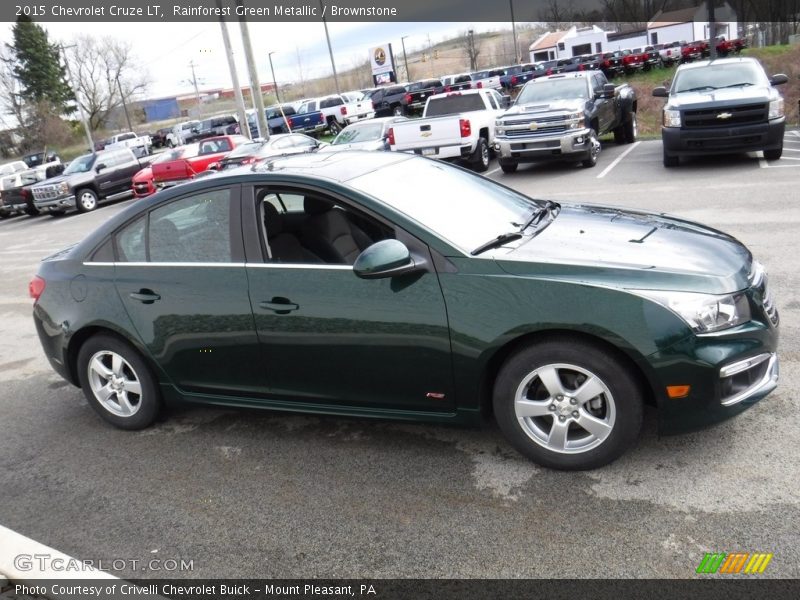 Rainforest Green Metallic / Brownstone 2015 Chevrolet Cruze LT