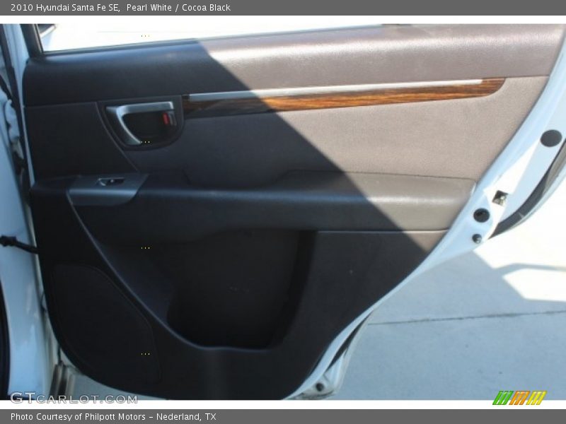 Pearl White / Cocoa Black 2010 Hyundai Santa Fe SE