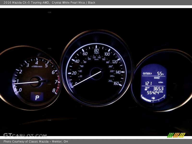 Crystal White Pearl Mica / Black 2016 Mazda CX-5 Touring AWD