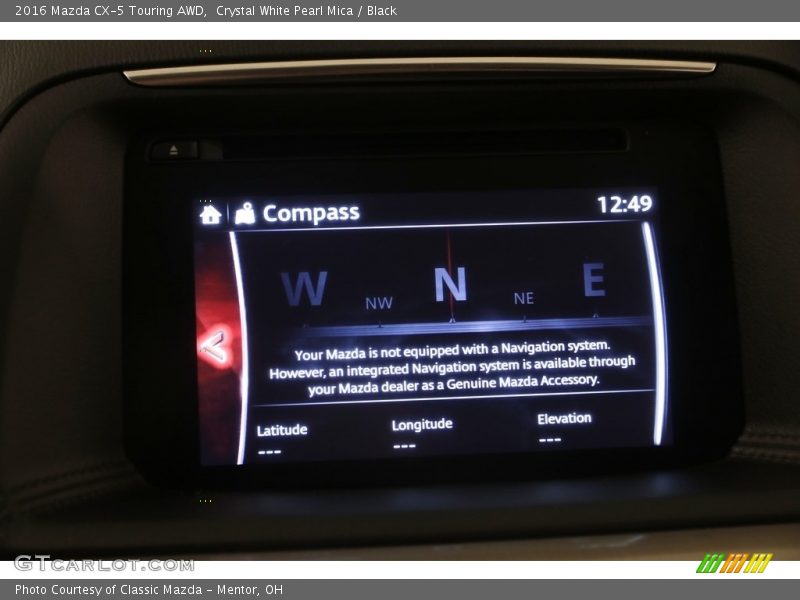 Crystal White Pearl Mica / Black 2016 Mazda CX-5 Touring AWD