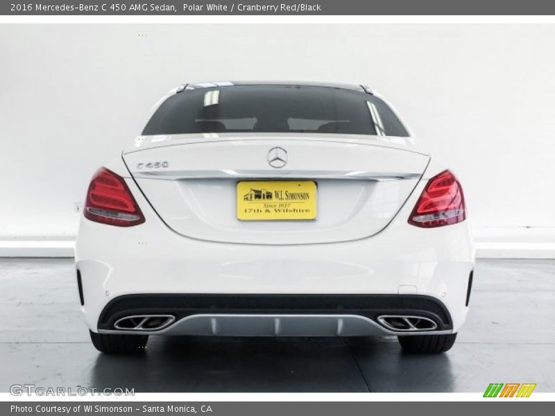 Polar White / Cranberry Red/Black 2016 Mercedes-Benz C 450 AMG Sedan