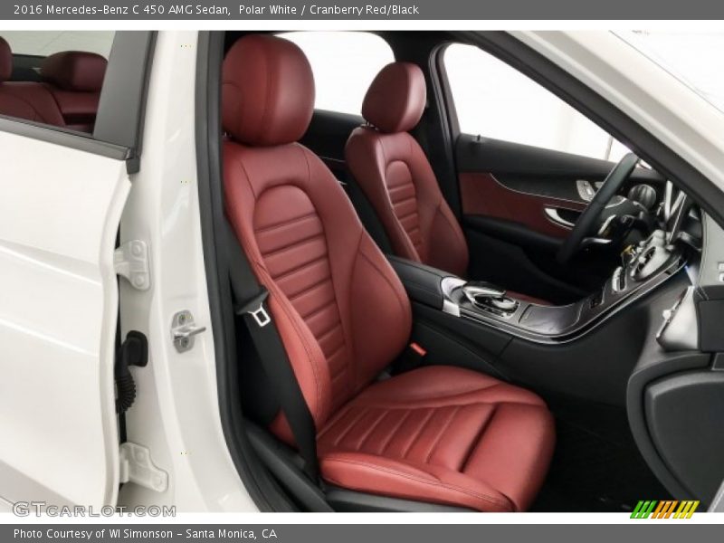 Polar White / Cranberry Red/Black 2016 Mercedes-Benz C 450 AMG Sedan