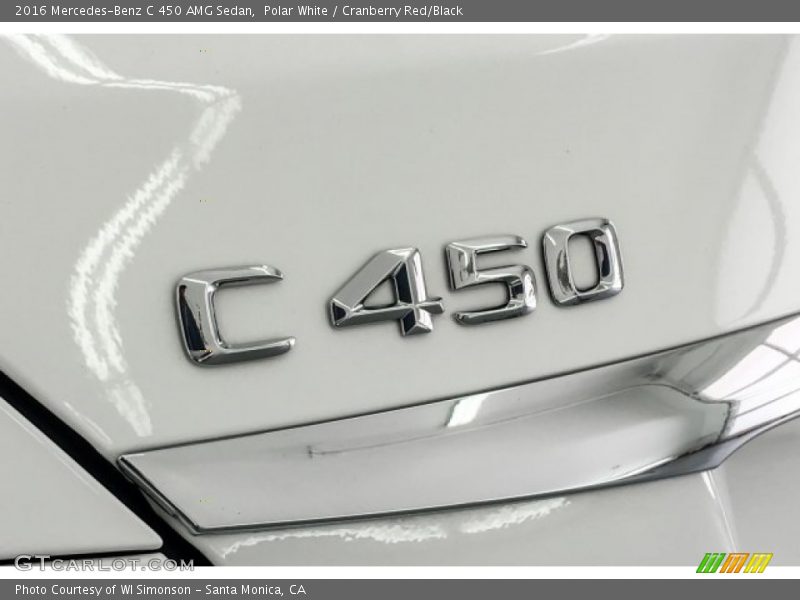 Polar White / Cranberry Red/Black 2016 Mercedes-Benz C 450 AMG Sedan