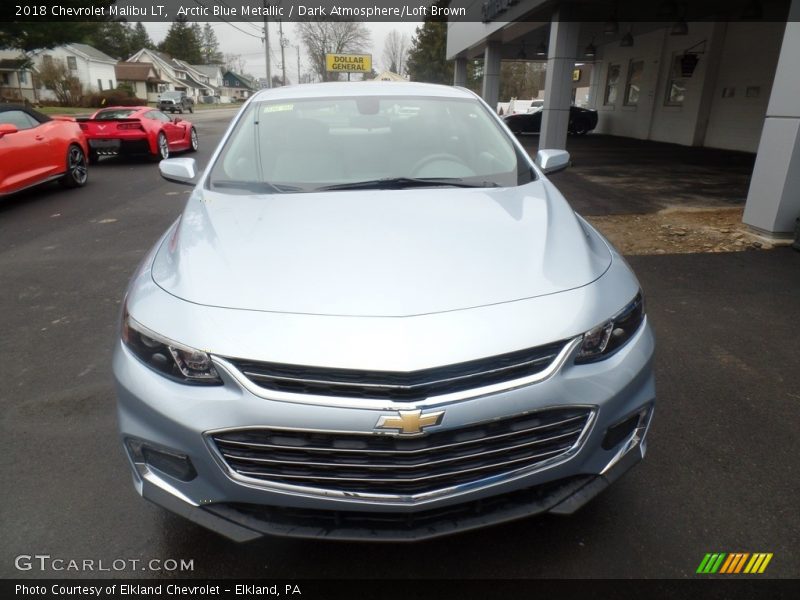 Arctic Blue Metallic / Dark Atmosphere/Loft Brown 2018 Chevrolet Malibu LT