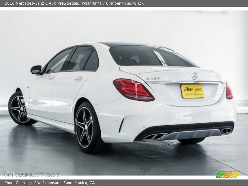 Polar White / Cranberry Red/Black 2016 Mercedes-Benz C 450 AMG Sedan