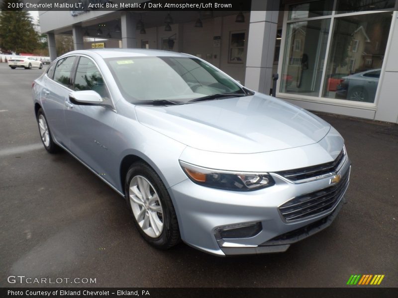 Arctic Blue Metallic / Dark Atmosphere/Loft Brown 2018 Chevrolet Malibu LT