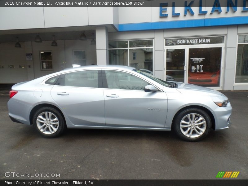 Arctic Blue Metallic / Dark Atmosphere/Loft Brown 2018 Chevrolet Malibu LT