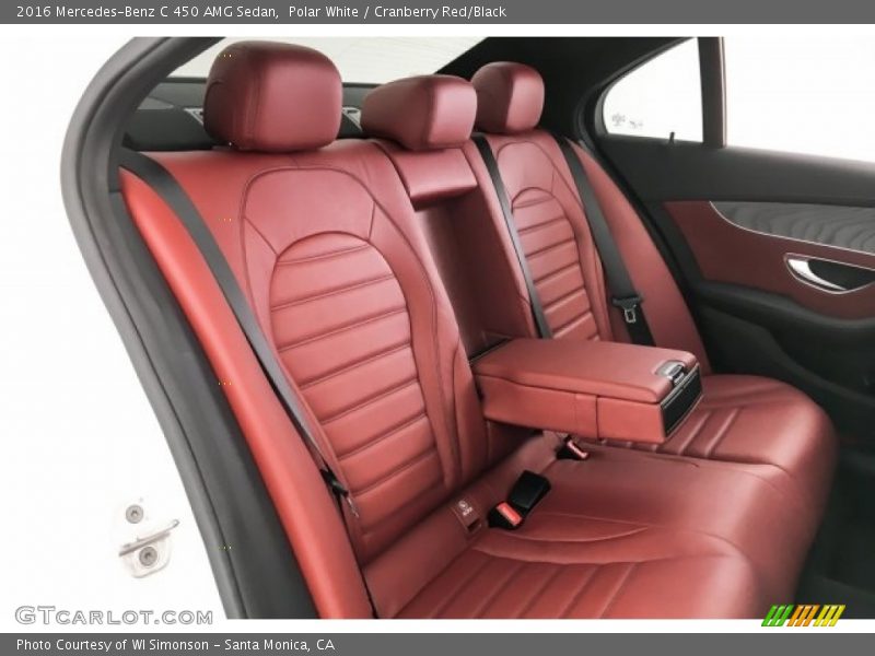 Polar White / Cranberry Red/Black 2016 Mercedes-Benz C 450 AMG Sedan