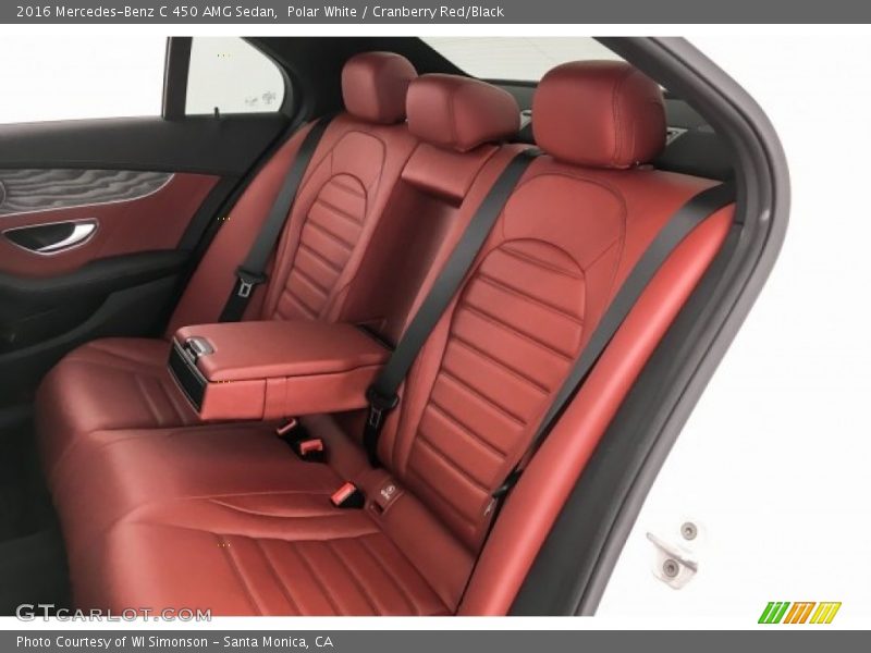 Polar White / Cranberry Red/Black 2016 Mercedes-Benz C 450 AMG Sedan