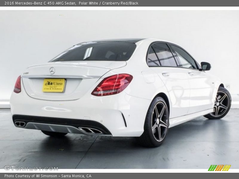 Polar White / Cranberry Red/Black 2016 Mercedes-Benz C 450 AMG Sedan