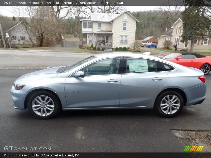 Arctic Blue Metallic / Dark Atmosphere/Loft Brown 2018 Chevrolet Malibu LT
