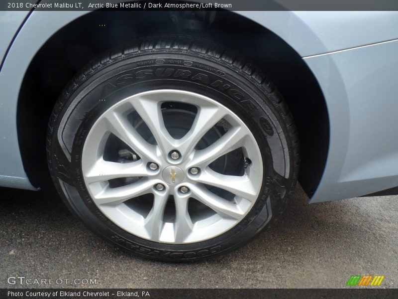 Arctic Blue Metallic / Dark Atmosphere/Loft Brown 2018 Chevrolet Malibu LT