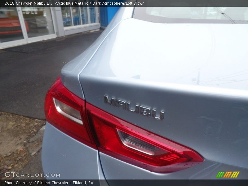Arctic Blue Metallic / Dark Atmosphere/Loft Brown 2018 Chevrolet Malibu LT