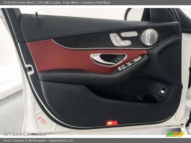 Polar White / Cranberry Red/Black 2016 Mercedes-Benz C 450 AMG Sedan