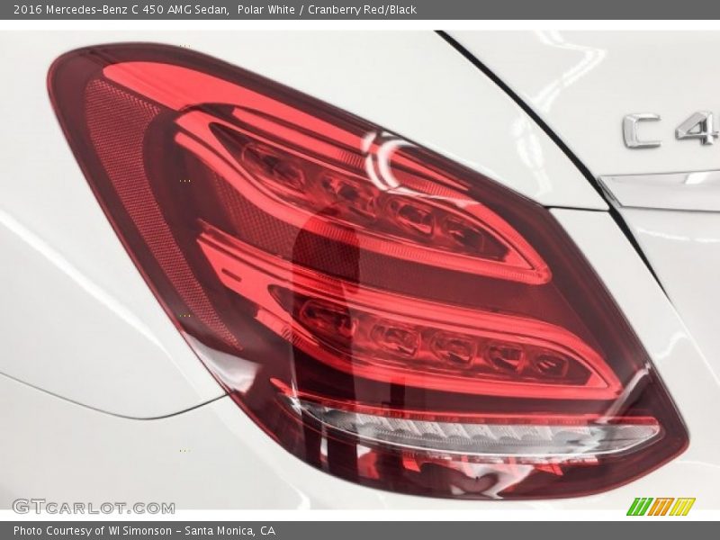 Polar White / Cranberry Red/Black 2016 Mercedes-Benz C 450 AMG Sedan