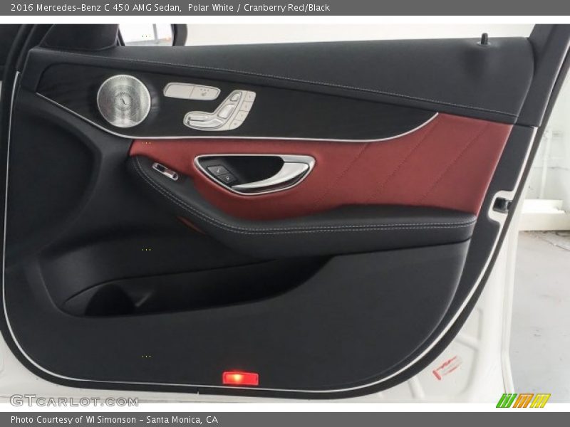 Polar White / Cranberry Red/Black 2016 Mercedes-Benz C 450 AMG Sedan