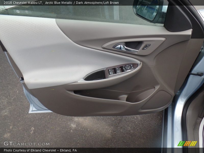 Arctic Blue Metallic / Dark Atmosphere/Loft Brown 2018 Chevrolet Malibu LT