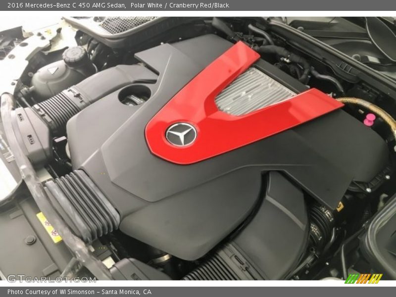 Polar White / Cranberry Red/Black 2016 Mercedes-Benz C 450 AMG Sedan