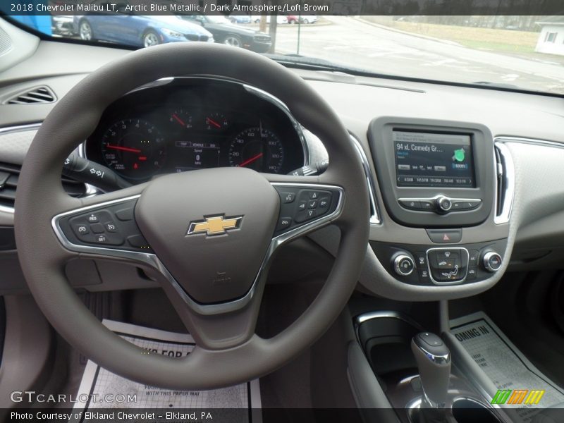 Arctic Blue Metallic / Dark Atmosphere/Loft Brown 2018 Chevrolet Malibu LT
