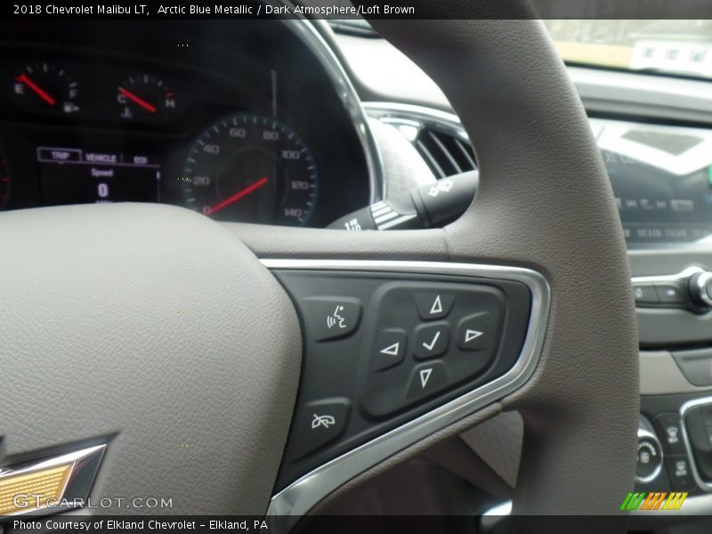 Arctic Blue Metallic / Dark Atmosphere/Loft Brown 2018 Chevrolet Malibu LT