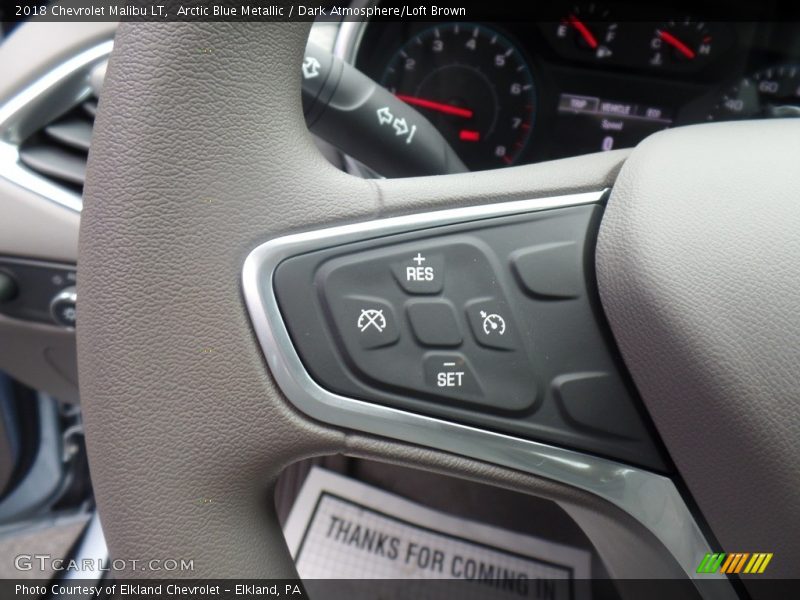 Arctic Blue Metallic / Dark Atmosphere/Loft Brown 2018 Chevrolet Malibu LT
