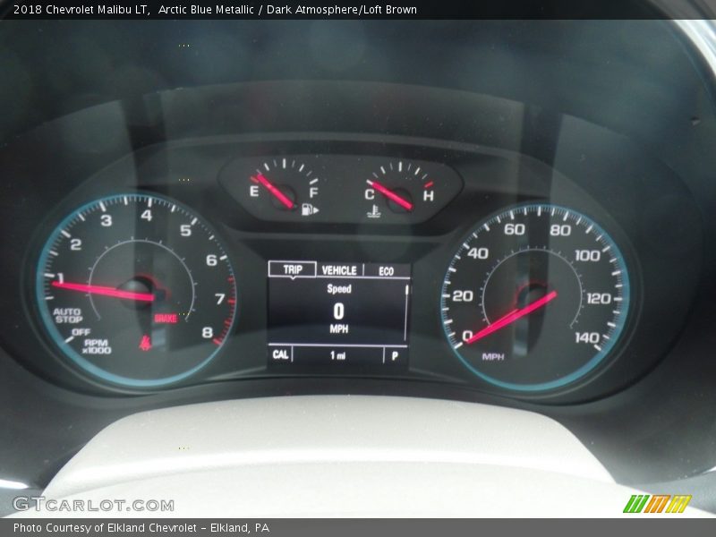 Arctic Blue Metallic / Dark Atmosphere/Loft Brown 2018 Chevrolet Malibu LT