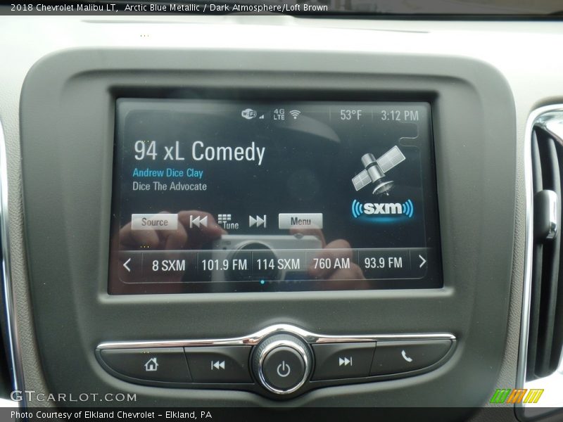 Arctic Blue Metallic / Dark Atmosphere/Loft Brown 2018 Chevrolet Malibu LT