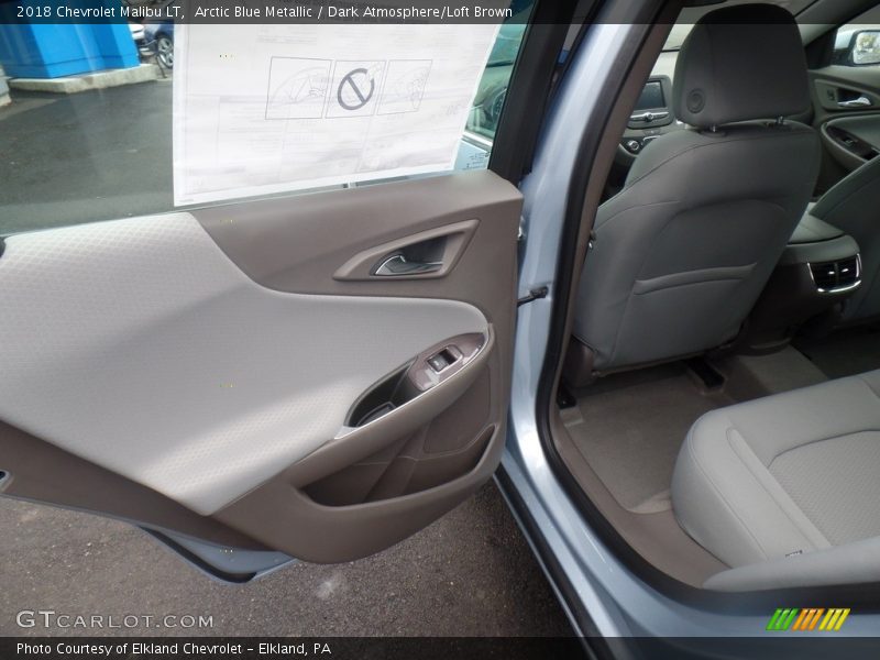 Arctic Blue Metallic / Dark Atmosphere/Loft Brown 2018 Chevrolet Malibu LT