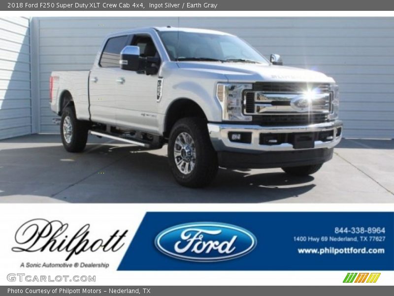 Ingot Silver / Earth Gray 2018 Ford F250 Super Duty XLT Crew Cab 4x4