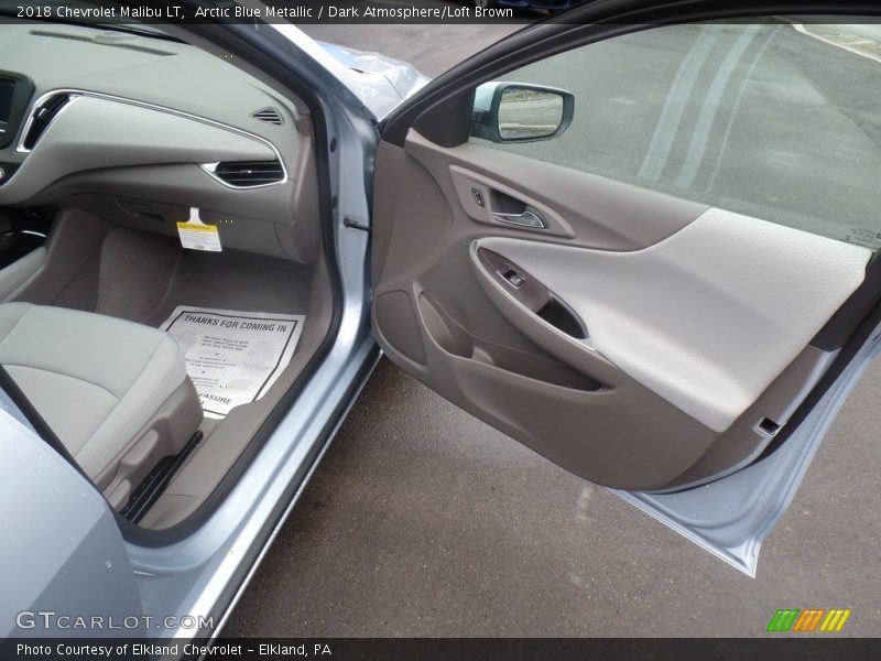 Arctic Blue Metallic / Dark Atmosphere/Loft Brown 2018 Chevrolet Malibu LT