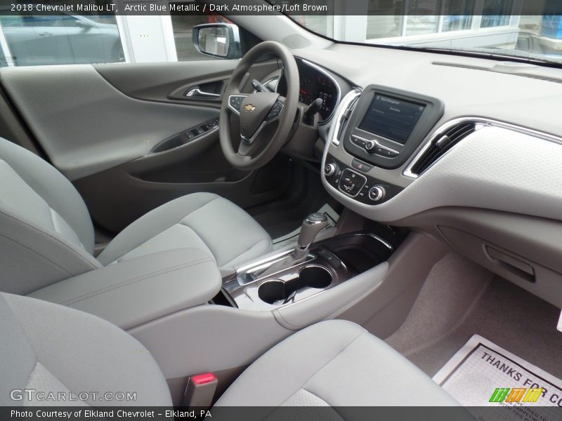 Arctic Blue Metallic / Dark Atmosphere/Loft Brown 2018 Chevrolet Malibu LT